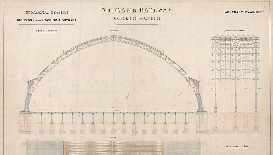 St Pancras Station屋顶的工程图