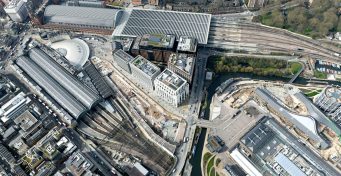 Aerial view of Kings Cross station