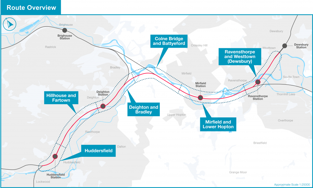 此图像具有空的alt属性;其文件名是Huddersfield-to-Westtown-Dewsbury-Map-1024x615.png