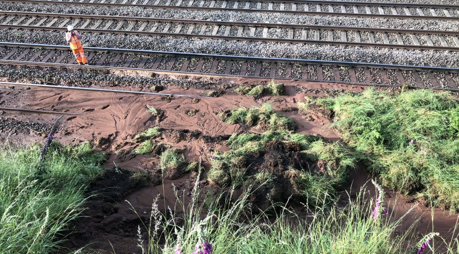 Whitmore landslip aerial image